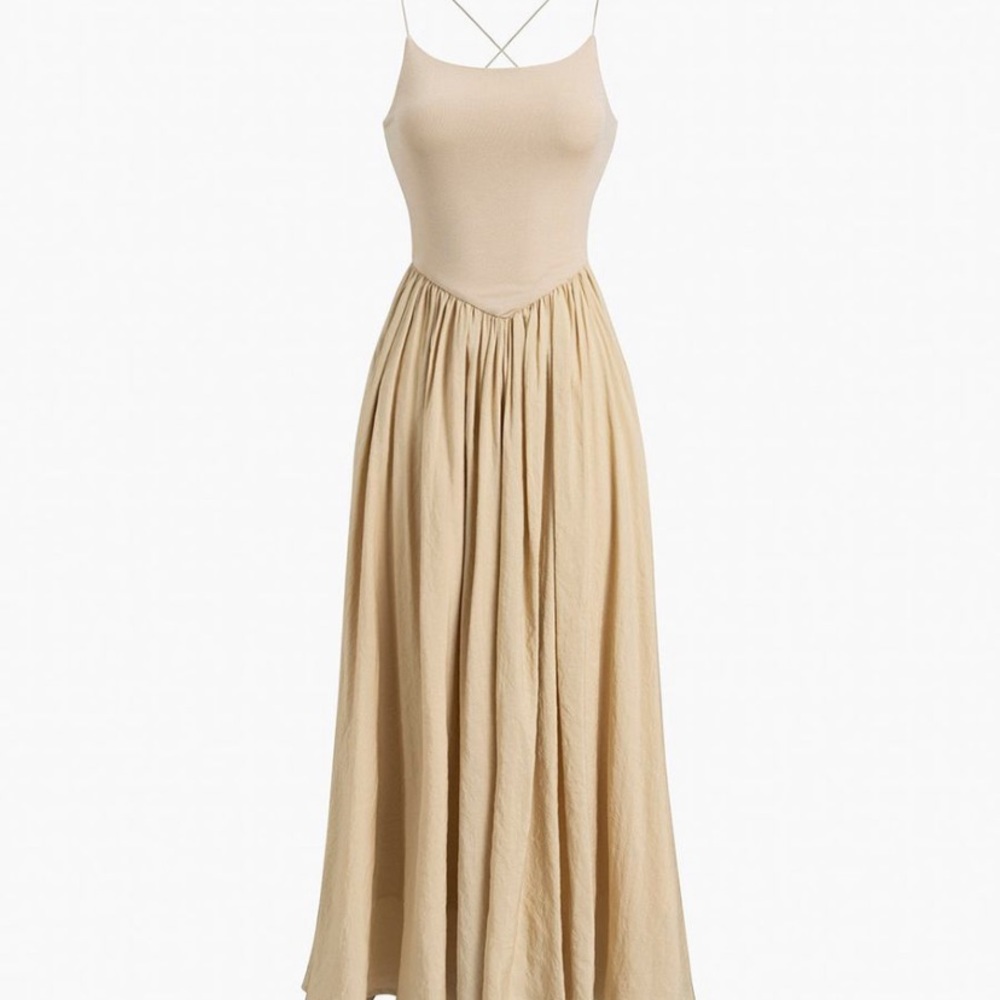 Open back midi tank dress